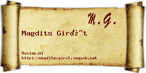Magdits Girót névjegykártya